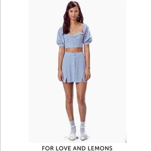 for Love & Lemons Set Sweetheart Crop Top & Skirt